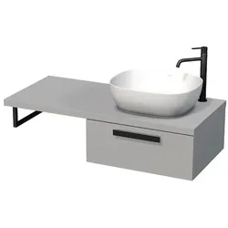 Naturel Art Deco Waschtischunterschrank 110x50x27,8 cm Grau Touch ARTDECO110STBU