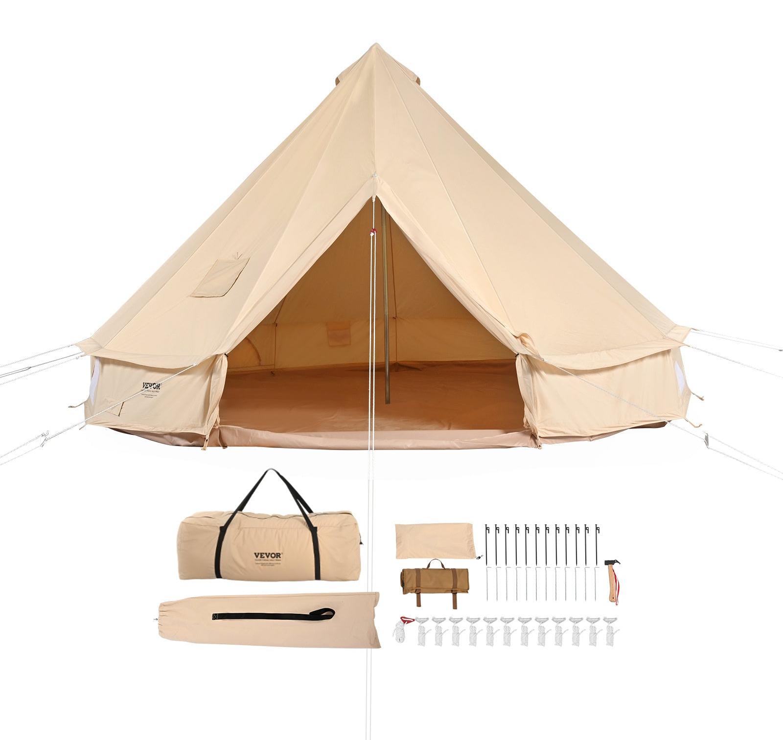 Zelt aus Baumwollcanvas - Kuppelzelt - Jurtenzelt - Campingzelt - Familienzelt - 5 Meter Durchmesser - Atmungsaktives TC-Baumwollcanvas
