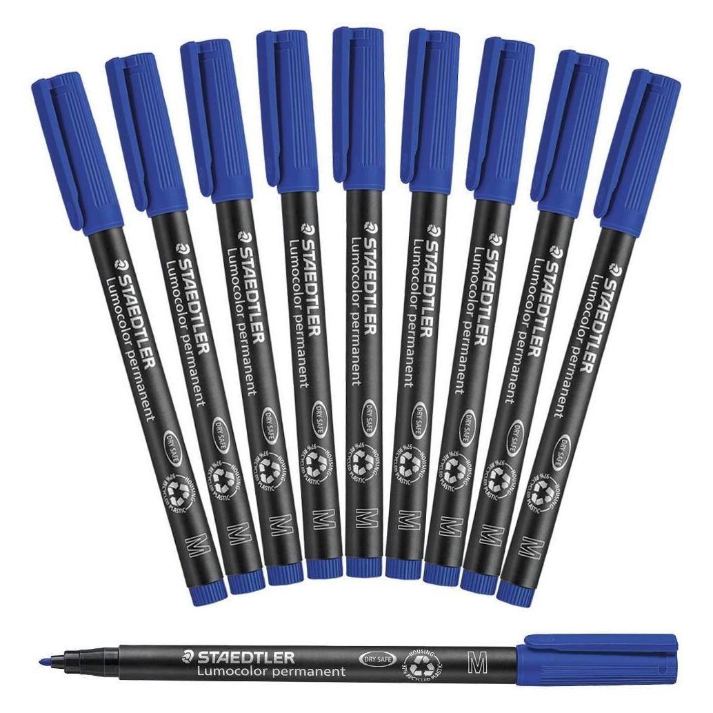 Staedtler Folienstift Lumocolor perm M blau 10 Stück (10x) (317-3)