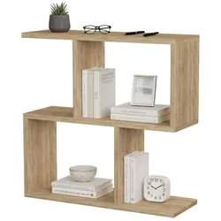 Dmora Wohnzimmertisch Dpersend, Niedriger Wohnzimmertisch, Kaffeeregal, Couchtisch für Sofa, 60x20h60 cm, Eiche
