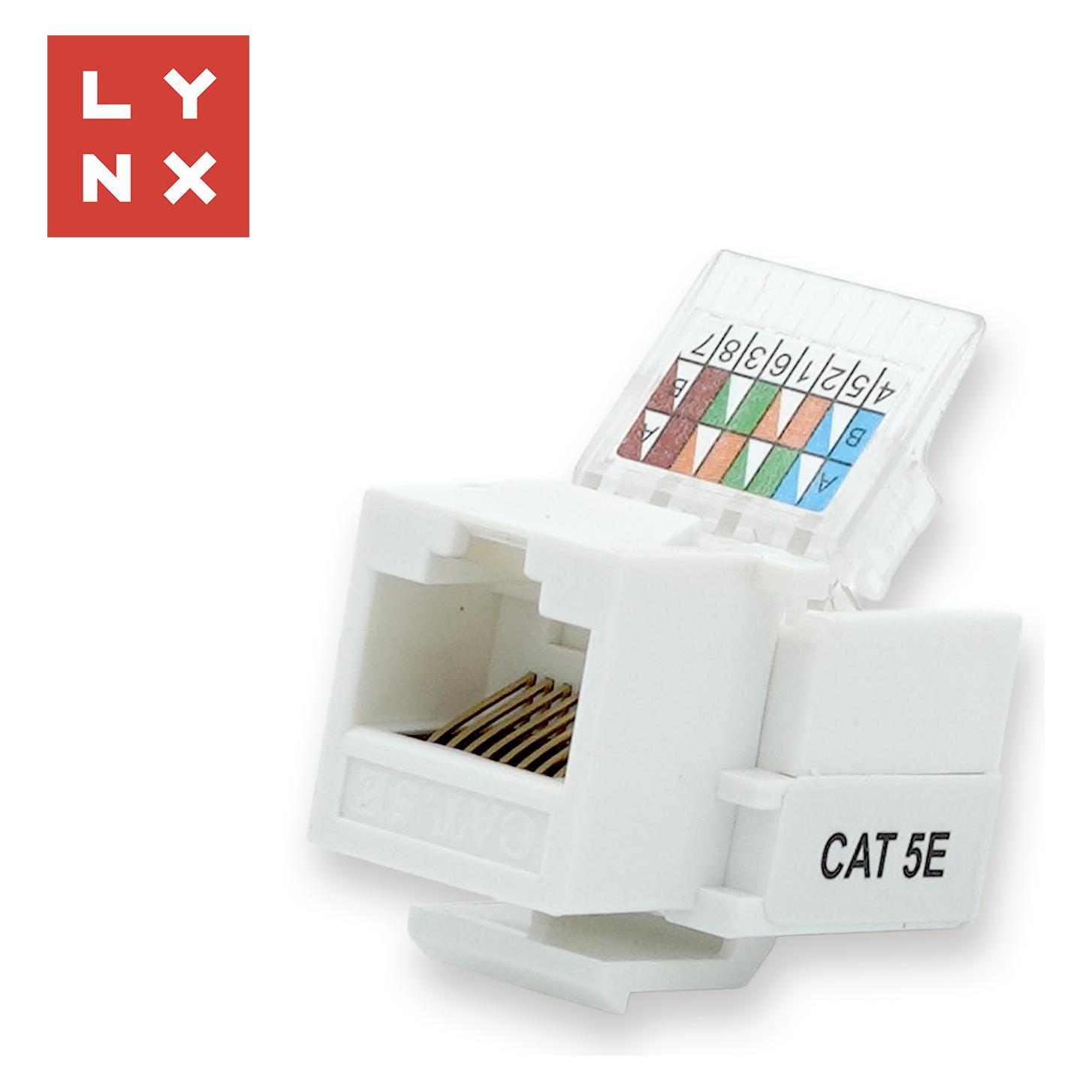 Lynx Cs LYNX keystone UTP Cat5e, samozařevácí, 90 stp., bílý (UTP, CAT5e) (LX-KST-TL-90-CAT5E-UTP)