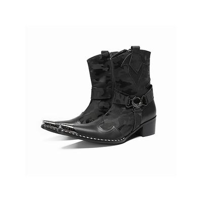Modische und bequeme Herren-Festivalstiefel aus echtem Leder für Open-Air-Konzerte