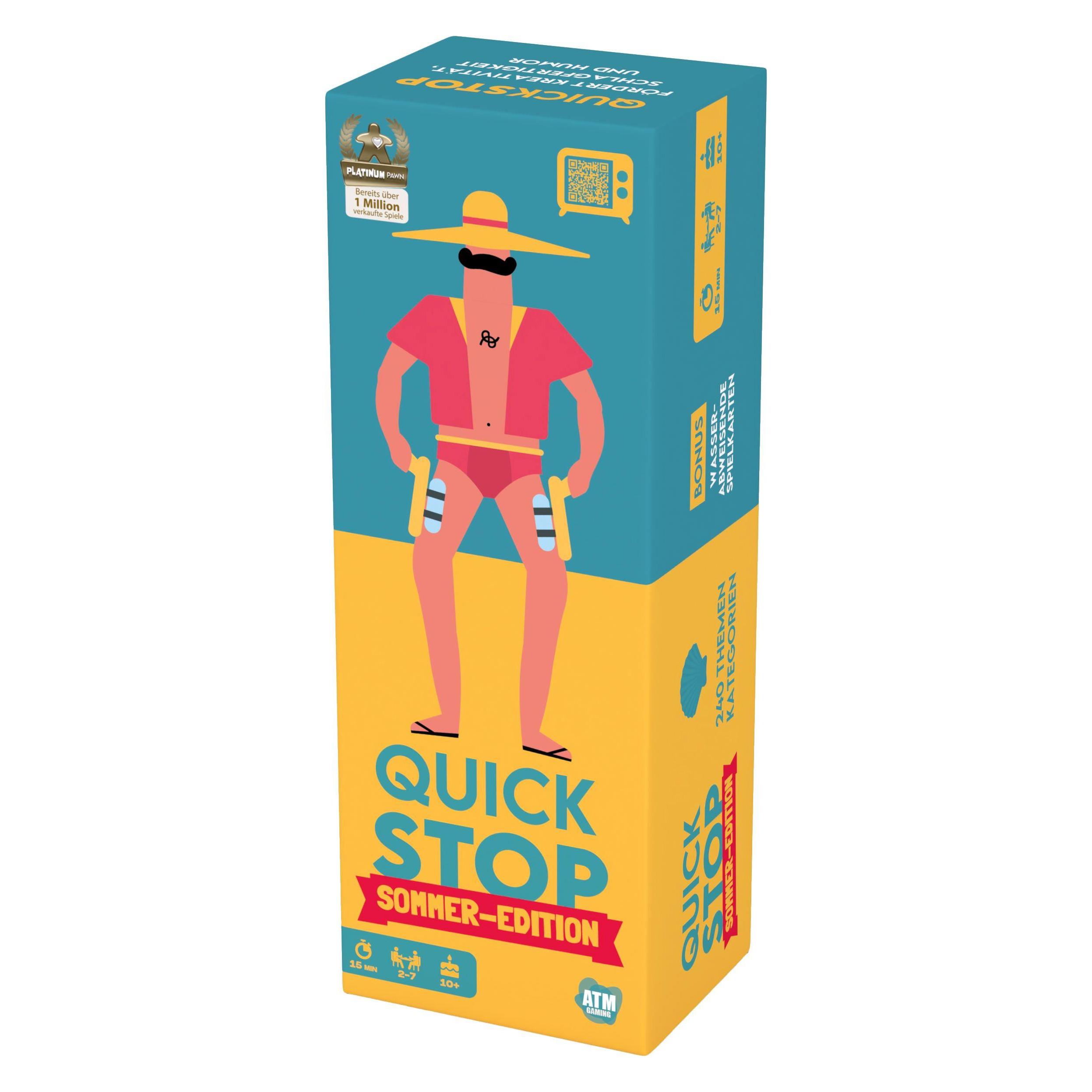 ATM Gaming Quickstop - Das Buchstaben-Duell - Sommer-Edition (Deutsch, Französisch, Italienisch, 2 - 7 Spieler) (QCKSTP-SMMR)
