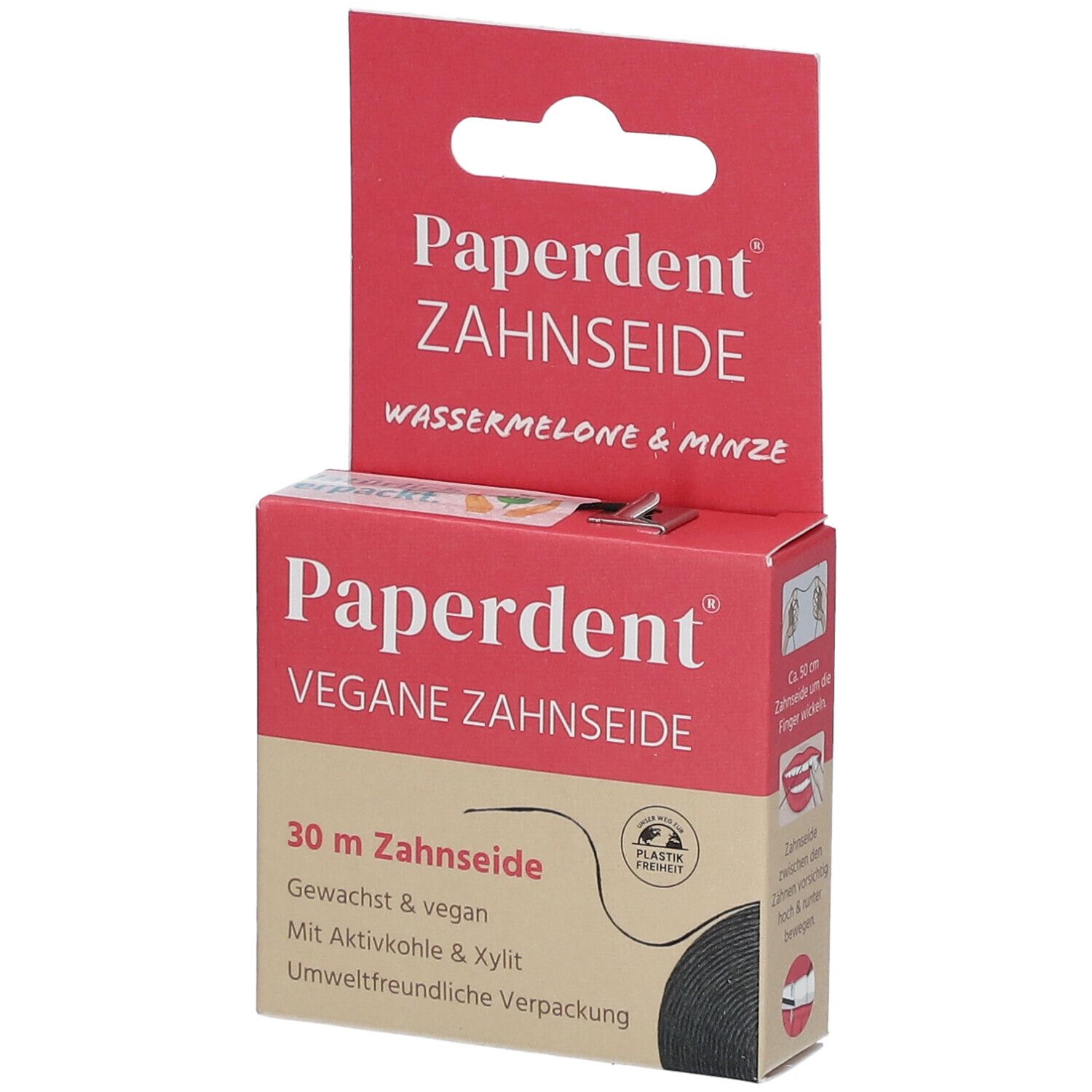 Paperdent Zahnseide Wassermelo.Minze vegan gew.30m 1 St