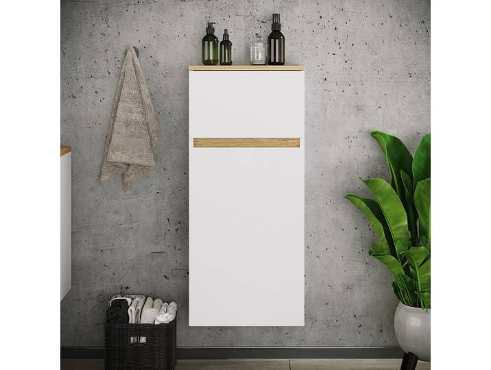Meuble bas Cosila sans accessoires 41 x 90 x 35cm Blanc/Blanc/Imitation chêne