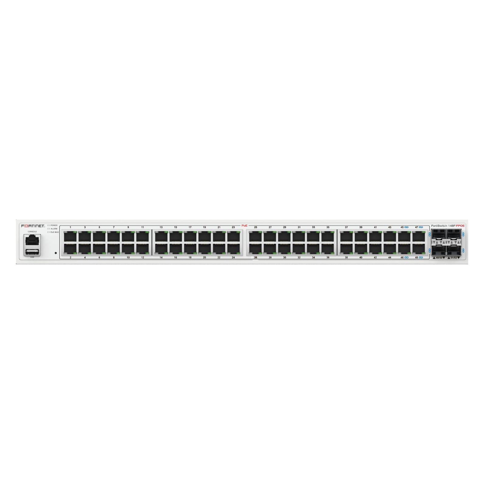Fortinet FS-148F-FPOE - L2 - Gigabit Ethernet (10/100/1000) - Power over Ethernet (PoE) - (48 Ports) (FS-148F-FPOE)