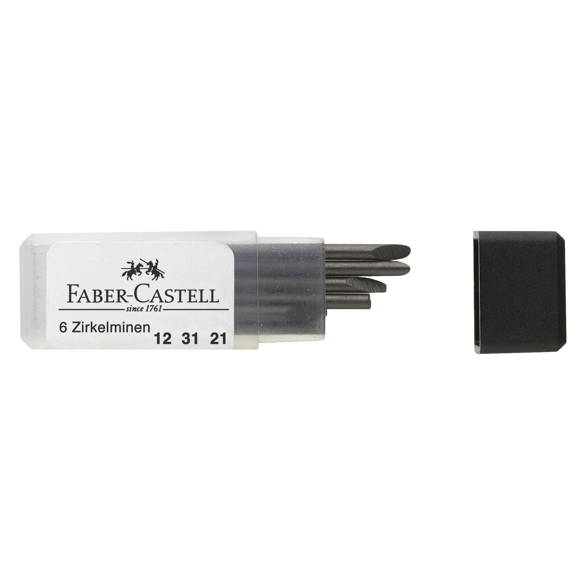 Faber-Castell Zirkelminendose (6 Stk., 2 mm, H) (123121)