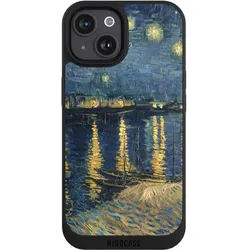Nivocase Handyhülle für Apple iPhone 15 Hülle NIVOpure Case Schwarz Kunst Malerei (Apple iPhone 15), Smartphone Hülle, Schwarz
