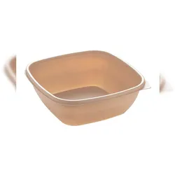 300x Menüschale, PP, beige, quadratisch, 750ml