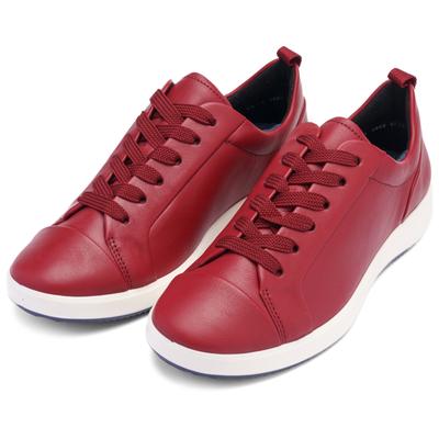 Sneaker ARA "ROMA", Damen, Gr. 8 (42), atmungsaktiv, rot, Glattleder, unifarben, Schuhe Sneaker, Freizeitschuh, Halbschuh, Schnürschuh mit High Soft Fußbett, G-Weite