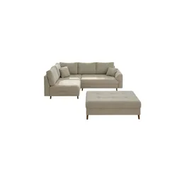 S-STYLE Ecksofa mit Hocker  Lars ¦ beige ¦ Maße (cm): B: 231 H: 81