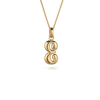 Kette mit Anhänger ELLI "Halskette Melted Buchstabe E 925 Sterling Silber" Gr. 45, gold, Halsketten, Damen, Silber 925 (Sterlingsilber)