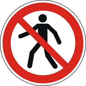 Abtec Hinweisschild ISO 7010 P004, Kunststoff, Ø 20 cm, Verbotszeichen, Für Fußgänger verboten