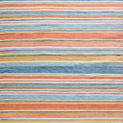Merida Striped Outdoor Rug - Orange, 2' X 8'/Orange - Grandin Road