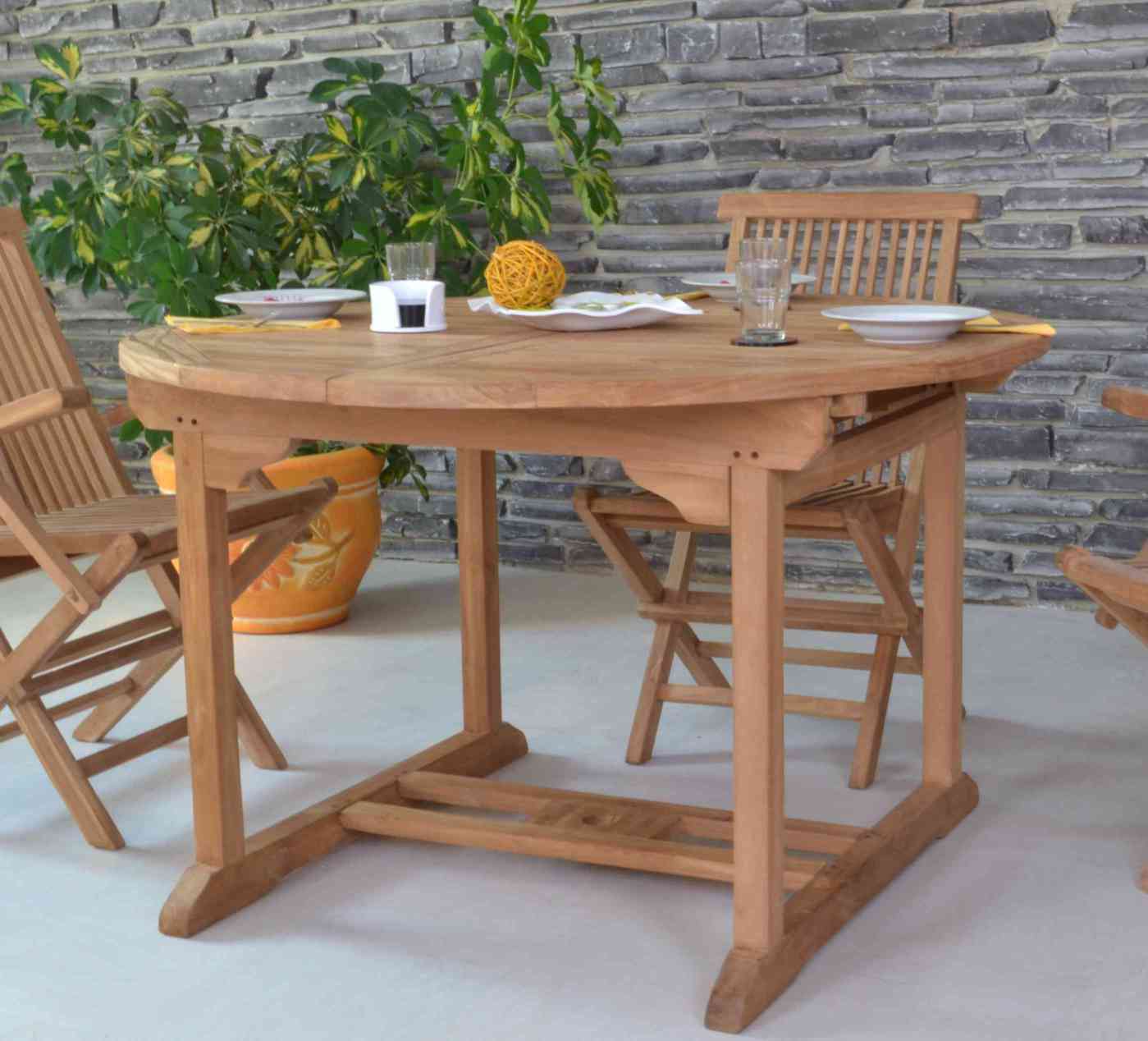 MiaMöbel Gartentisch Gartenmöbel 120 cm Ausziehbar Gartenmöbel Outdoor Modern Massivholz Teak Honig