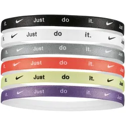 6er Pack NIKE Printed Haarbänder mit Silikonstreifen white/black