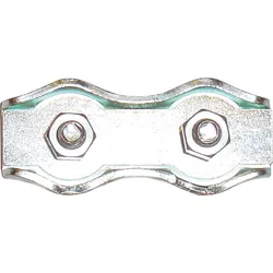 Duplex Seilklemme mit 2 Schrauben, verzinkt, maximaler Ø Seil: 4 mm