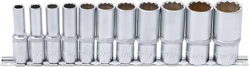 BGS 6859 Dopsleutelset twaalfkant diep 10 mm (3/8") 11-delig