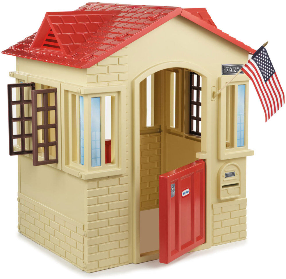Little Tikes 108.6cm W x 88.9cm D Outdoor Plastic Playhouse Tan 2