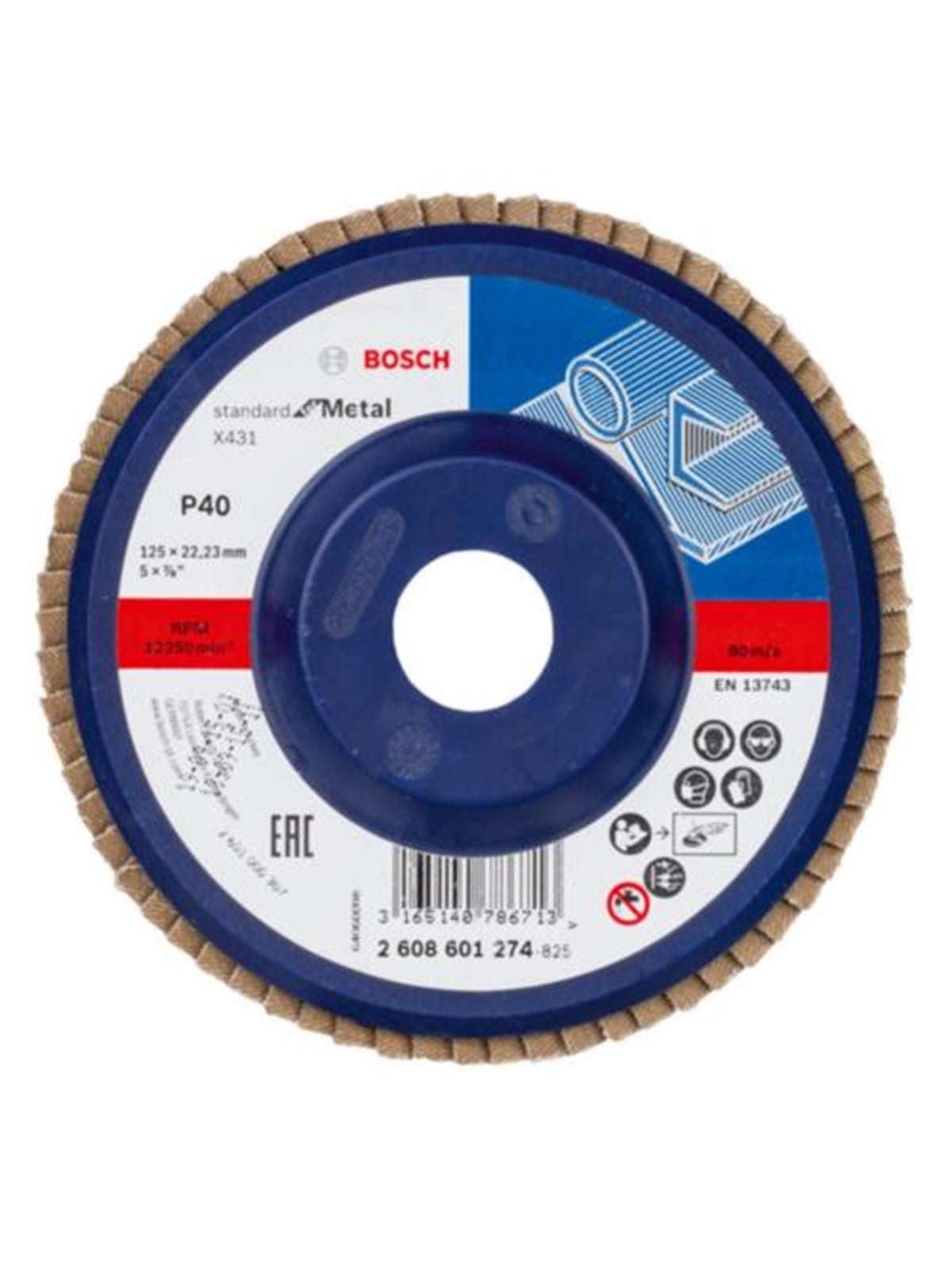 Bosch Flap Disc for Metal 125 mm K40