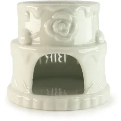Ceramic Cake Oil Burner - HAPPY BIRTHDAY - White