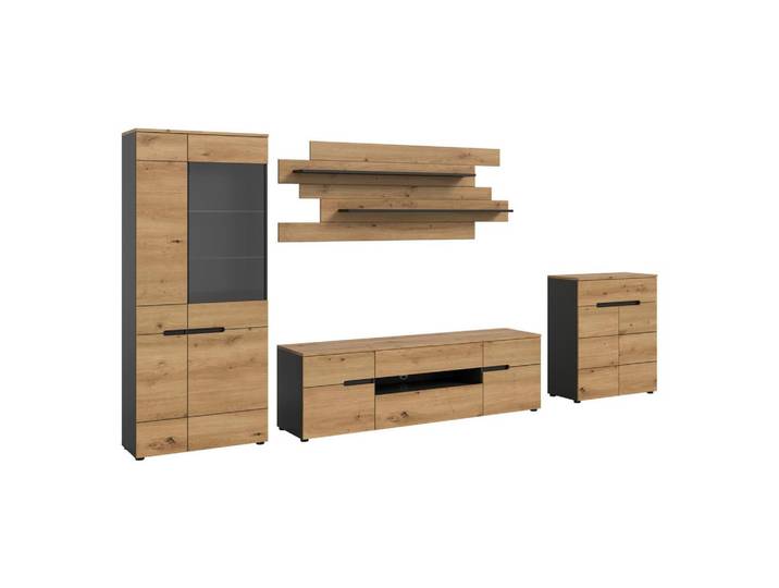Wohnwand Canu Eiche Artisan Dekor B: 375cm