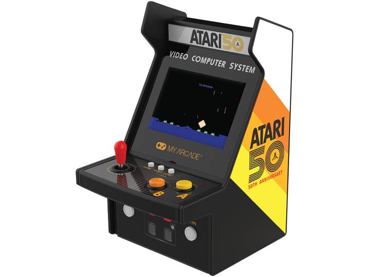 MYARCADE Retro Konsole ATARI Micro Player Pro , schwarz, gelb, B:11,76cm H:17,47cm T:11,76cm, Spielekonsolen, Retro Konsole