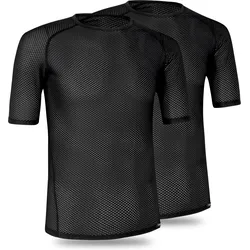 Ultralight Mesh Kurzarm Unterhemd 2er Pack schwarz / XL