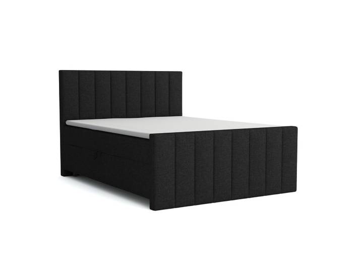 Deine Möbel 24 Boxbett FEN 200/200 Webstoff Schwarz mit Bonell-Federkernmatratzen H3, H3, 200x200 cm, Schlafzimmer, Betten, Boxspringbetten