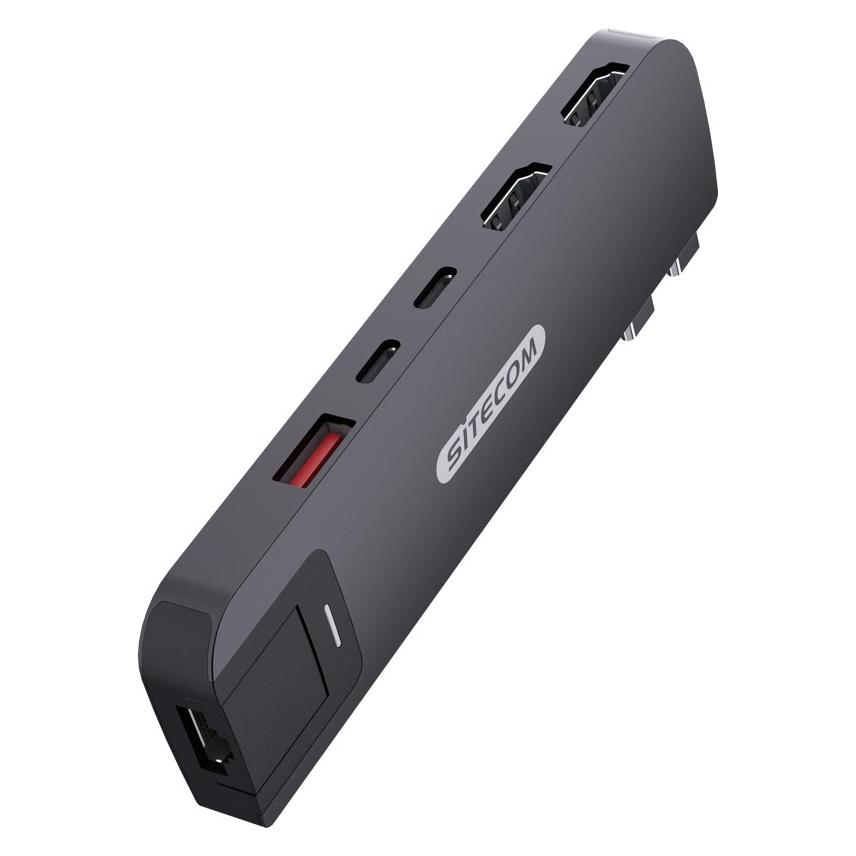 Sitecom MacBook Pro Multiport Hub 6 in 2 Zwart (AC-2101) (USB-C) (AC-2101)