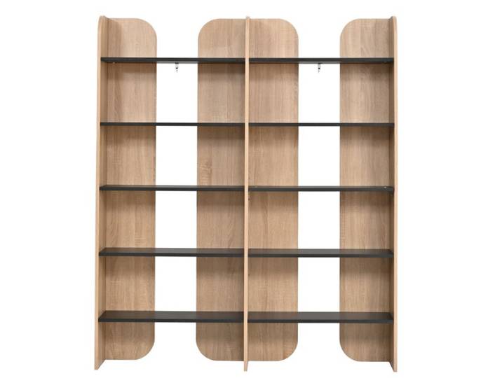 Bibliothèque 160 cm avec 5 niveaux grande capacité étagère ouverte moderne pour salon bureau et maison