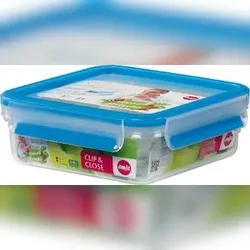 5x Emsa CLIP & CLOSE Frischhaltedose 0,85 Liter quadratisch - 100 % dicht - LxBxH: 167x167x59 mm
