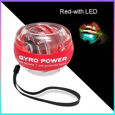 Inspire Select LED Gyro Power Wrist Ball Trainer Auto Start Forearm & Hand Strengthener, Gyroscopic Fitness Tool With Lights red withled
