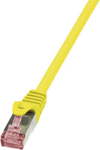 LogiLink CQ2037S RJ45 Patchkabel CAT 6 S/FTP 1.00m Gelb Flammwidrig, mit Rastnasenschutz