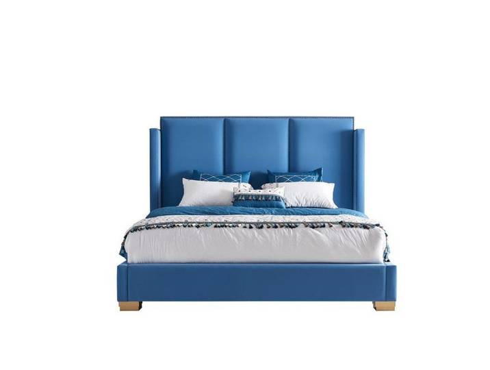 Xlmoebel Polsterbett Doppelbett aus Holzdesign in modernem Stil für erholsame Nächte (Bett), Hergestellt in Europa