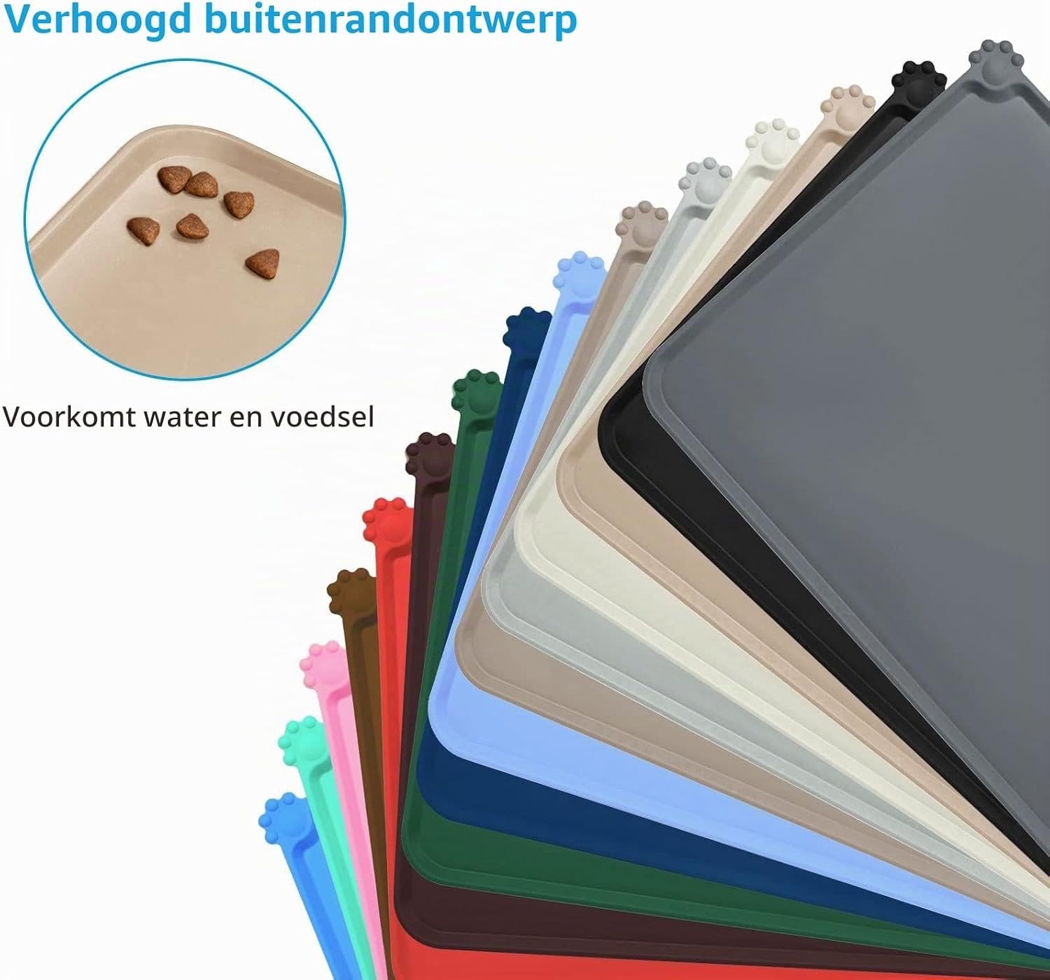 Waterdichte siliconen voedingsmat voor honden en katten, antislip voerbakmat
