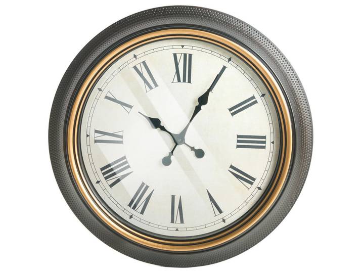 Beliani Wanduhr 63 cm Schwarz Villena, Kunststoff, 63x63x6 cm, Dekoration, Uhren, Wanduhren