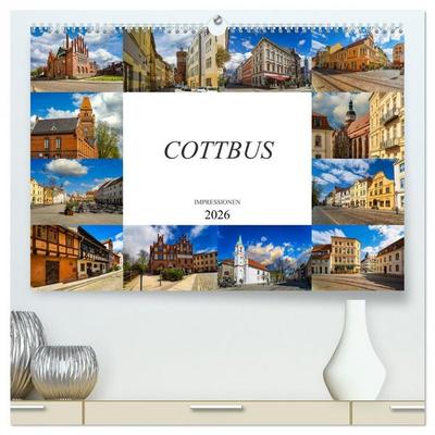 Cottbus Impressionen (hochwertiger Premium Wandkalender 2026 DIN A2 quer), Kunstdruck in Hochglanz