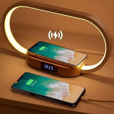 Uplifted Finds Multifunction Wireless Charger Stand Clock LED Desk Lamp With USB Fast Charging Dock Multifunction Wireless Charger Stand Clock LED Desk Lamp With USB Fast Charging Dock