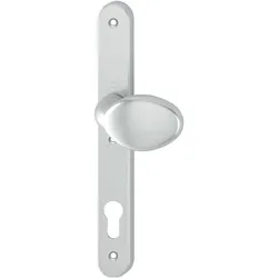 Hoppe, Türgriff + Türgarnitur, Knopfschild innen - fest PZ92, sichtbar geschraubt, Aluminium silber eloxiert (Türschildgarnitur)