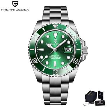 Youfap Market PAGANI Design Automatic Mechanical Watch For Men Waterproof Stainless Steel Luxury Timepiece green