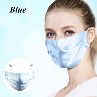 Uplift Picks Mulberry Silk Reusable Face Mask Breathable Lightweight Washable Mask For Men And Women blue