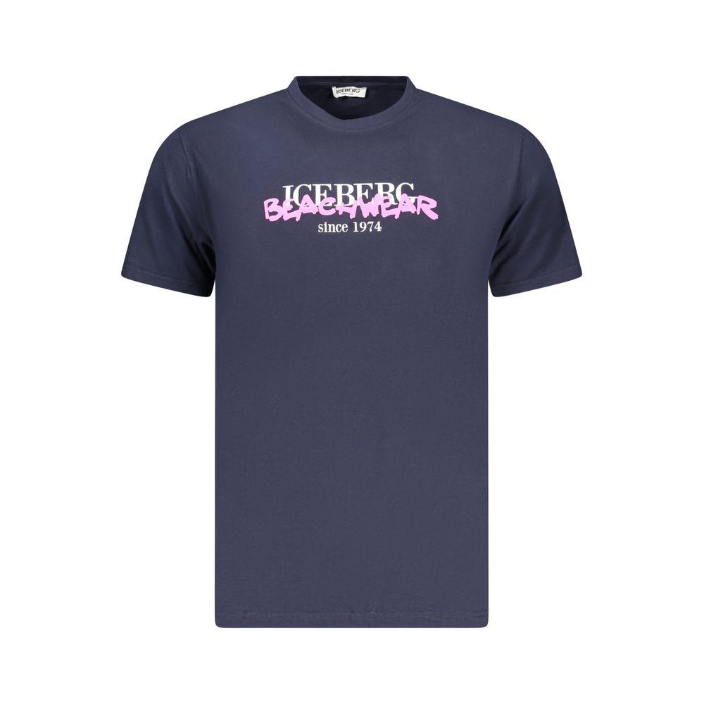 Ice Iceberg Beachwear Logo Marineblaues T-shirt
