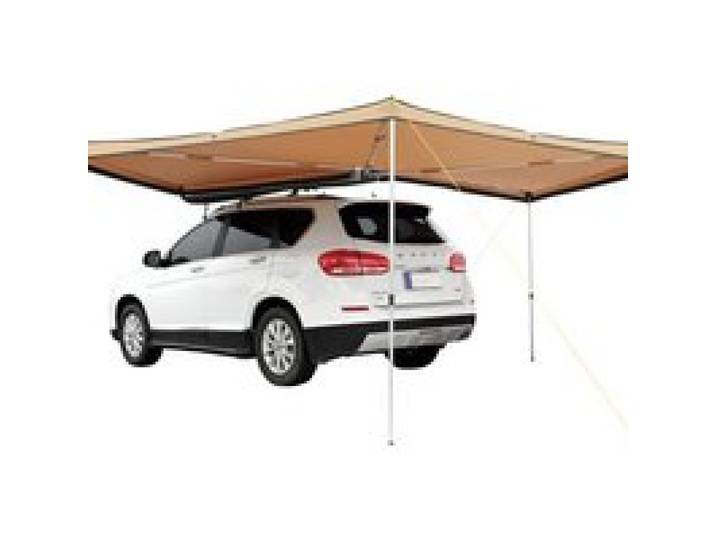 VEVOR Auvent Voiture Rétractable 270° 2,5 m Auvent Latéral Voiture PU3000 mm UV50+ Résistant Soleil/Eau/Vent avec Sac de Rangement en PVC, Auvent sur Côté/à l'Arrière pour Camions, SUV, Fourgonnettes