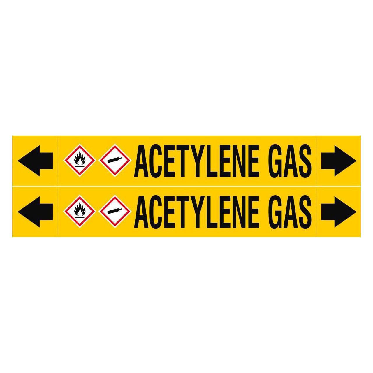 Brady ASME - Rohrmarkierer - Acetylene Gas (ASMEPM-50X345MM-ACETYLENE GAS)