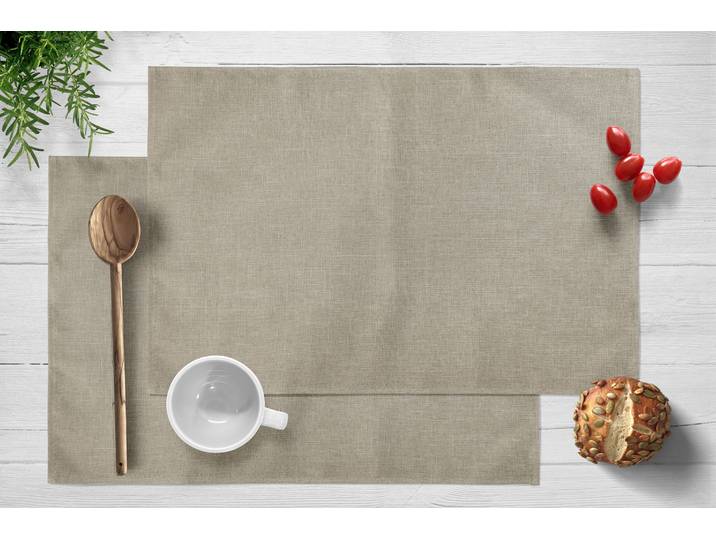 Platzset GOODPRODUCT Josée wasserabweisend, 2 Stück, weiche und flexible Materialqualität , beige (creme), B:45cm L:30cm, Obermaterial: 100% Polyester, Platzsets, Platzset, Platzsets mit Wasser- und Ölabweisender Oberfläche