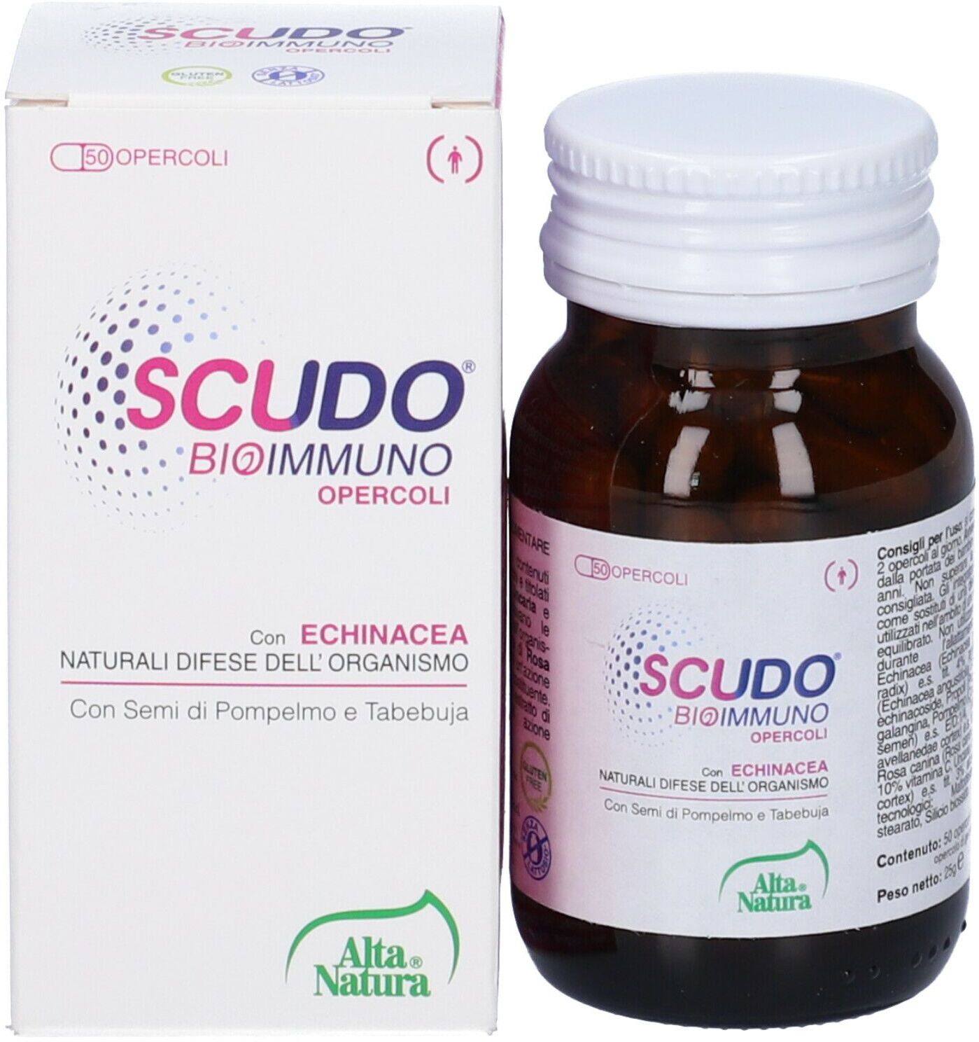 ALTA NATURA-INALME Srl Alta Natura, Immuno Scudo Integratore Alimentare, 50 Opercoli x 500mg