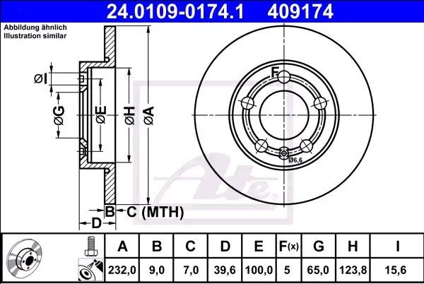 ATE 24.0109-0174.1 Brake disc