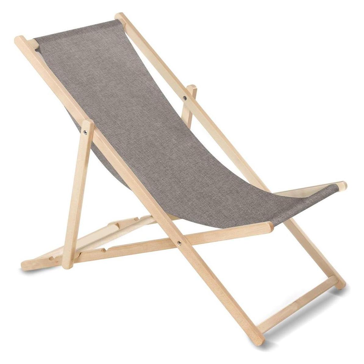 Greenblue GB183M Classic beech deck chair - Melange gray (GB183)