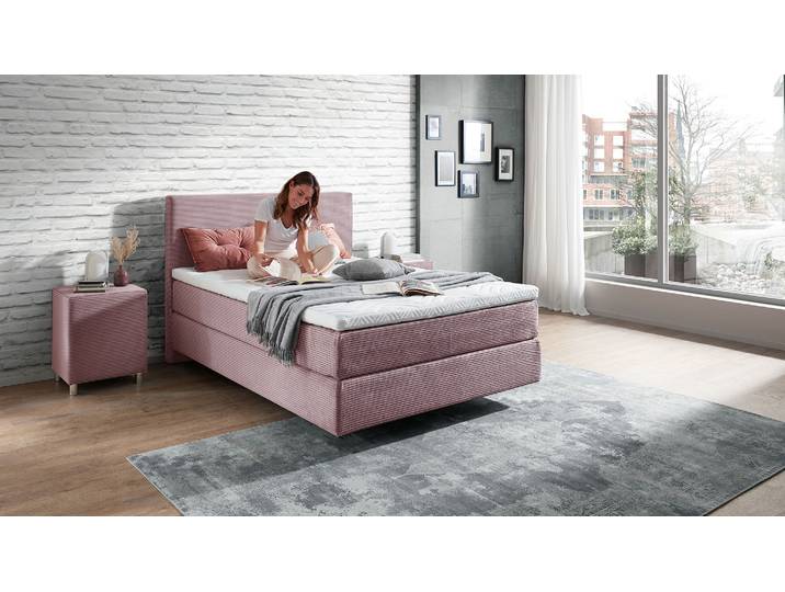 Boxspringbett Monaco in Trendstoff Cord